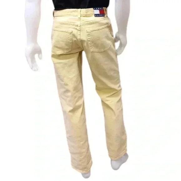 Tommy Hilfiger Vintage Yellow Straight Leg Jeans Size 34 - Picture 3 of 12